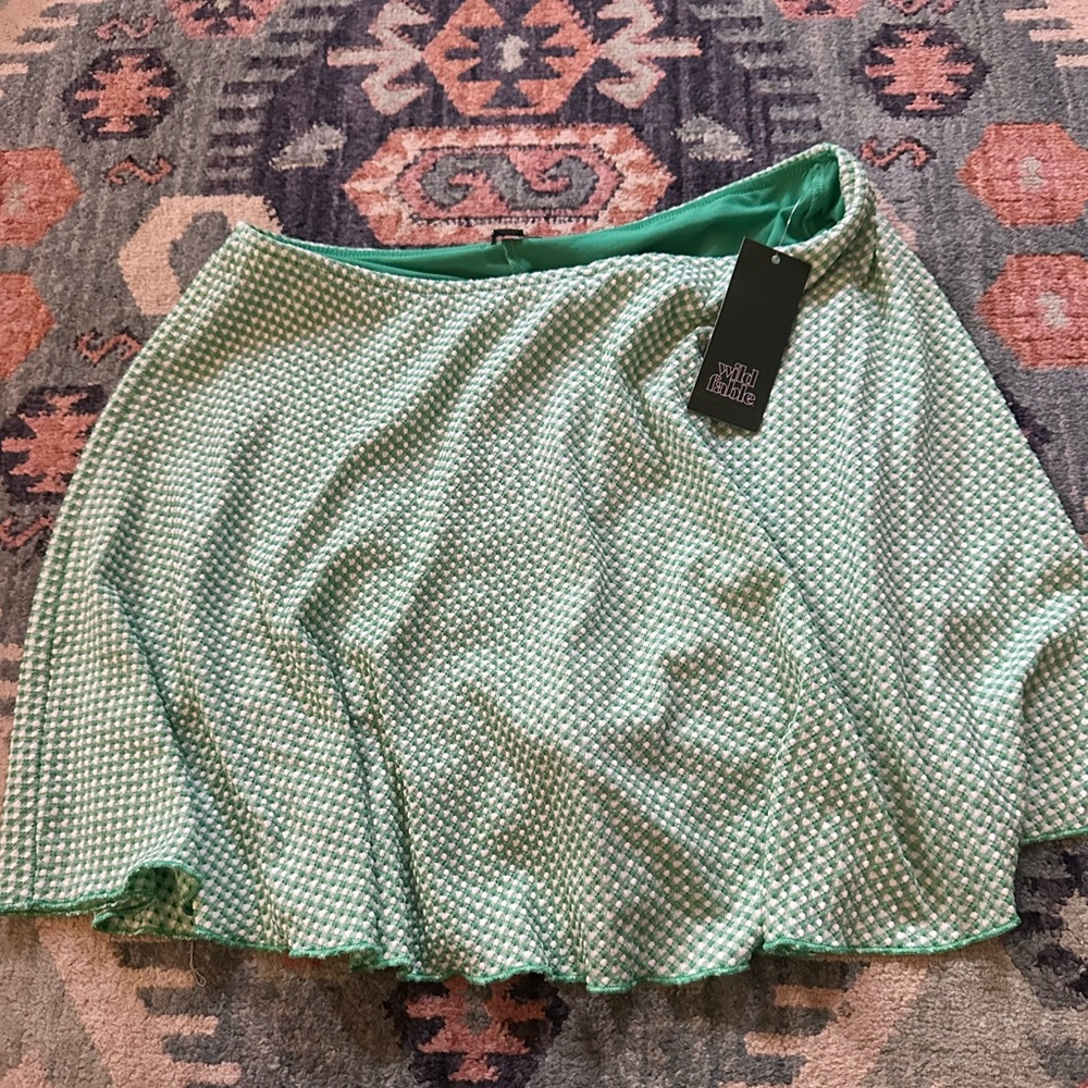Wild Fable Mint Textured Skater Skort